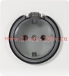 Розетка 1-ая с/з с/у со шторками и крышкой 16А MIELE бел. Kranz KR-78-0702-1
