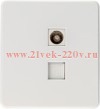 Розетка компьютерная RJ45 кат6+TV с/у MIELE бел. Kranz KR-78-0722-1
