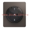 Розетка 1-ая с/з с/у со шторками и крышкой 16А MIELE сер. Kranz KR-78-0702-2
