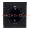 Розетка 1-ая с/з с/у со шторками и крышкой 16А MIELE антрацит Kranz KR-78-0702-5