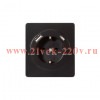 Розетка 1-ая с/з с/у з/ш 16А с USB A+C быстрой зарядки 5В/3А MIELE черн. Kranz KR-78-0704-3
