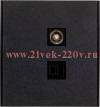 Розетка компьютерная RJ45 кат6+TV с/у MIELE антрацит Kranz KR-78-0722-5