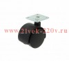 Колесо мебельное поворотное площадка d50 б/т пластик черн. (уп.1шт) Tech-Krep 151208