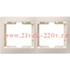Рамка 2-местная горизонтальная IEK КВАРТА кремовый (РГ-2-ККм)