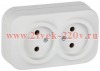 Розетка 2-ая без заземления открытой установки 10А РС22-2-ХБм GLORY IEK белый матовый ERH20-K01M-10