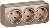 Розетка 3-м ОП GLORY РС23-3-ХШм 16А с заземл. без защ. шторок шампань матов. IEK ERH31-K37M-16