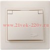 Розетка 2P+E Schuko без шторок 16А с крышкой IEK КВАРТА кремовый (РСб10-3-ККм)