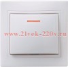 Выключатель 1-клавишный 10А с индикацией IEK КВАРТА белый (ВС10-1-1-КБ)