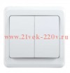 Выключатель 2-клавишный ИЭК ВЕГА 10А белый (ВС10-2-0-ВБ) EVV20-K01-10-DM