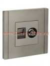 Розетка двойная TV+RJ45 кат.6 ИЭК FORTE&PIANO FP537 сталь FP-AK20-2-K46