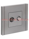 Розетка двойная TV+SAT ИЭК FORTE&PIANO FP538 сталь FP-AF20-O-K46