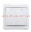 Выключатель 2-клавишный ИЭК ВЕГА 10А с индикацией белый (ВС10-2-1-ВБ) EVV21-K01-10-DM