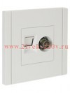 Розетка двойная TV+RJ45 кат.5E ИЭК FORTE&PIANO FP236 белый FP-AK20-1-K01