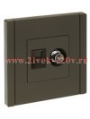 Розетка двойная TV+RJ45 кат.5E ИЭК FORTE&PIANO FP336 серый FP-AK20-1-K03