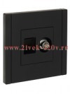 Розетка двойная TV+RJ45 кат.6 ИЭК FORTE&PIANO FP137 черный FP-AK20-2-K02