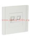 Розетка компьютерная 2-ая RJ45 кат.5E ИЭК FORTE&PIANO FP233 белый FP-K20-1-K01