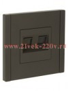 Розетка компьютерная 2-ая RJ45 кат.5E ИЭК FORTE&PIANO FP333 серый FP-K20-1-K03