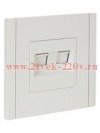 Розетка компьютерная 2-ая RJ45 кат.6 ИЭК FORTE&PIANO FP234 белый FP-K20-2-K01