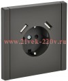 Розетка с зарядкой ИЭК FORTE&PIANO FP345 2Р+Е 16А шторки USB A+A 3,1А серый FP-R14-16-U21-D31-K03