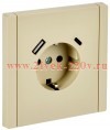 Розетка с зарядкой ИЭК FORTE&PIANO FP447 2Р+Е 16А шторки USB A+C 18Вт ваниль FP-R14-16-U22-018-K10
