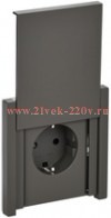 Розетка с заземлением ИЭК FORTE&PIANO FP321 16А шторки крышка винтовой зажим IP44 серый FP-R16-16-44-K03