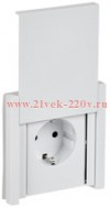 Розетка с заземлением ИЭК FORTE&PIANO FP221 16А шторки крышка винтовой зажим IP44 белый FP-R16-16-44-K01