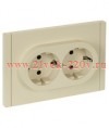 Розетка 2-я с заземлением в сборе ИЭК FORTE&PIANO FP423 16А шторки автозажим ваниль FP-R24-16-1-K10