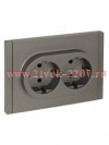 Розетка 2-я с заземлением в сборе ИЭК FORTE&PIANO FP523 16А шторки автозажим сталь FP-R24-16-1-K46