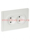 Розетка 2-я без заземления в сборе ИЭК FORTE&PIANO FP225 10А шторки автозажим белый FP-R23-10-1-K01