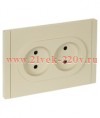 Розетка 2-я без заземления в сборе ИЭК FORTE&PIANO FP425 10А шторки автозажим ваниль FP-R23-10-1-K10