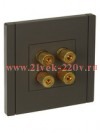 Аудиорозетка ИЭК FORTE&PIANO FP339 4 подключения серый FP-S40-K03