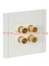 Аудиорозетка ИЭК FORTE&PIANO FP239 4 подключения белый FP-S40-K01
