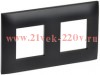 Рамка 2 поста SKANDY SK-F02Bl черный IEK