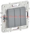 Выключатель трехклавишный SKANDY SK-V11Gr 10А серый IEK