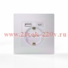 Розетка 1-м СП Pixel с заземл. с 2-мя заряд. устр. USB тип A+C IP20 механизм перламутр. TOKOV ELECTR