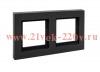Рамка 2-м Эпика IP44 пластик черн. EKF UP1-FPB-02-44