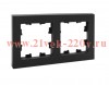 Рамка 2-м Эпика пластик черн. EKF UP1-FPB-02