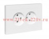 Розетка 2-м СП Эпика 16А без заземл. без защ. шторок с рамкой механизм бел. EKF UP1-SOW-200