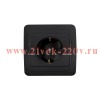Розетка 1-м с заземл. CLASSICO 2028B черн. IN HOME 4690612061108