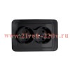 Розетка 2-м CLASSICO с заземл. 2128B черн. IN HOME 4690612061122
