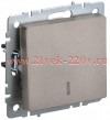 Выключатель проходной 1-кл. СП BRITE ВС10-1-7-БрШ 10А с индик. шампань IEK BR-V12-1-10-K37