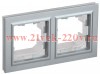 Рамка на 2 поста IP44 ИЭК BRITE алюминий (РУ-2-БрА-44) BR-M22-44-K47