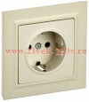 Розетка ИЭК BRITE 2P+E Schuko со шторками 16А в сборе бежевый (РСР14-1-0-БрКр) BR-R14-16-K10-F