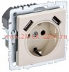 Зарядка ИЭК BRITE розетка 2Р+Е со шторками 16А с USB A+A 3,1А бежевый (РЮш10-2-БрКр) BR-R14-16-U21-D31-K10