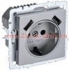 Зарядка ИЭК BRITE розетка 2Р+Е со шторками 16А с USB A+A 3,1А алюминий (РЮш10-2-БрА) BR-R14-16-U21-D31-K47