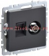 Розетка двойная ИЭК BRITE TV+RJ45 кат.5E графит (РТВ/РК12-БрГ) BR-AK20-1-K53