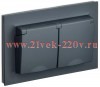 Розетка ИЭК BRITE 2х2P+E Schuko шторки с крышкой двойная 16А IP44 графит в сборе (РСбш12-3-44-БрГ BR-R26-16-44-K53-F