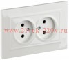 Розетка 2-м СП BRITE РСш12-2-БрБ 10А в сборе без заземл. защ. шторки бел. IEK BR-R23-10-K01-F