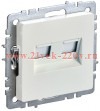 Розетка компьютерная двойная ИЭК BRITE RJ45 кат.6 жемчуг (РК11-2-БрЖ) BR-K20-2-K36