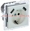 Зарядка ИЭК BRITE розетка 2Р+Е со шторками 16А с USB A+A 2,1А жемчуг (РЮш10-1-БрЖ) BR-R14-16-U21-D21-K36